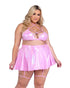 6455 - Metallic Iridescent Skirt X - Large / Baby Pink