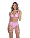 6456 - Metallic Iridescent Bikini Top Small / Baby Pink