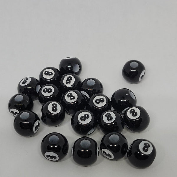8 balls -  kandi beads