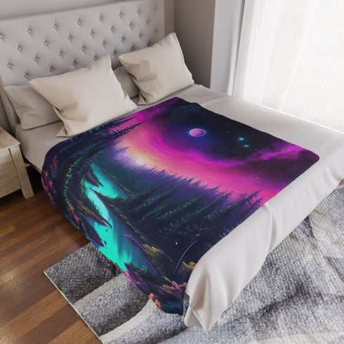 Another Planet Awaits - Rave Minky Blanket - Home Decor