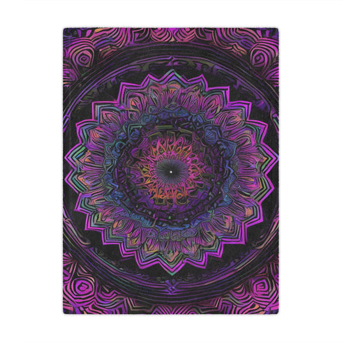 Flower Mandala - Minky Blanket - 30 × 40 - Home Decor