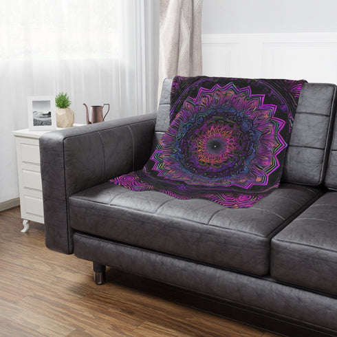 Flower Mandala - Minky Blanket - Home Decor