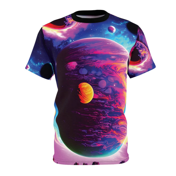 Galactic Reverie - Mens Rave Tshirt(AOP) - Black stitching /