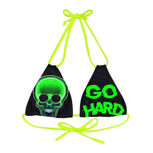 Go Hard Bikini - Strappy Triangle Bikini Top (AOP) - S /