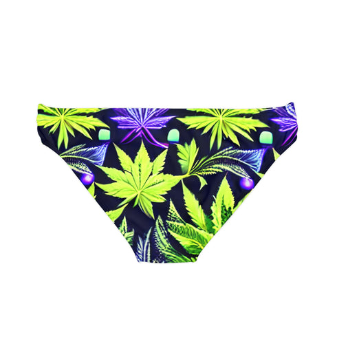 Green Leaf - Loop Tie Side Bikini Bottom (AOP) - All Over