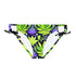 Green Leaf - Loop Tie Side Bikini Bottom (AOP) - XS / Black