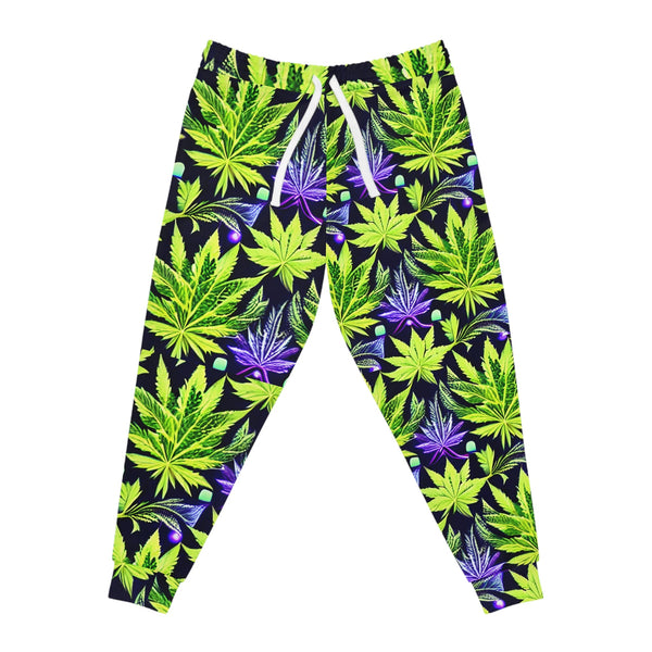 Green Leaf pattern - Athletic Joggers (AOP) - S / Seam