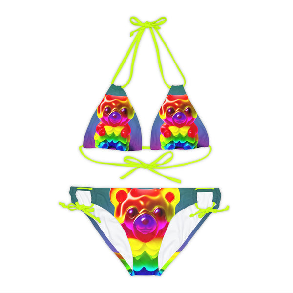 Gummy Bear Rainbow Drip - Strappy Bikini Set (AOP) - XS /