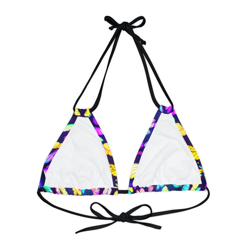 Nocturnal Butterfly - Strappy Triangle Bikini Top (AOP) -