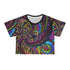 Out of this World Spiral - Crop Tee (AOP) - Black stitching