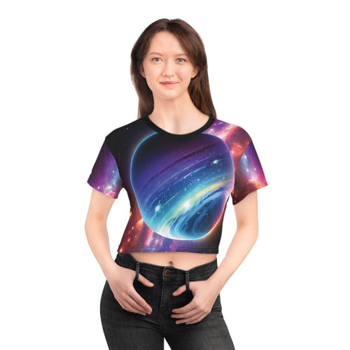 Painting the Cosmos with Stars - Crop Tee (AOP) - All Over