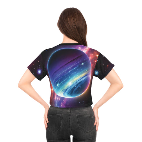 Painting the Cosmos with Stars - Crop Tee (AOP) - All Over
