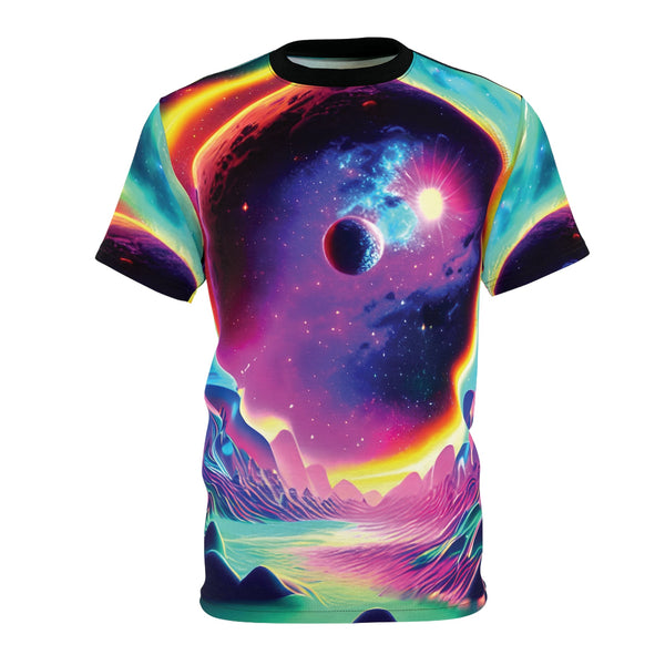 Planet X Dance - Mens Rave Tshirt (AOP) - Black stitching /