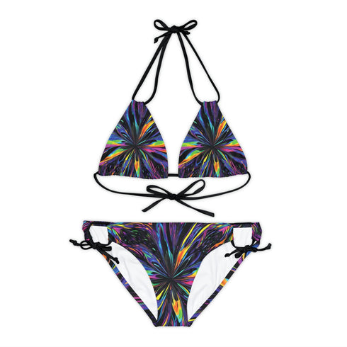 Prism of Ultra Color - Strappy Bikini Set (AOP) - XS / Black