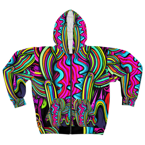 Psychedelic Blossom-Design - Zip Hoodie (AOP) - L - All Over