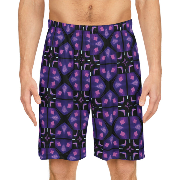 Purple Lights - Rave Shorts (AOP) - Seam thread color