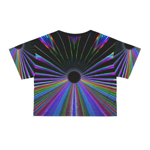 Rainbow Black Hole - Rave Crop Tee (AOP) - All Over Prints