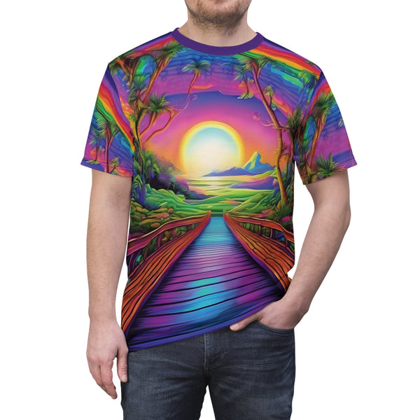 Rainbow Bridge to another planet - Mens Rave Tshirt(AOP) -