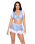 Sheer Butterfly Tie-Top with Marabou Trim - Womens Rave Top