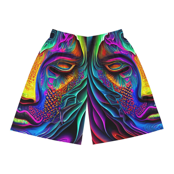 Trippy Melty Face - Shorts (AOP) - Seam thread color
