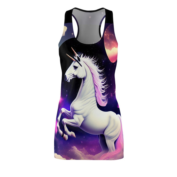 Unicorn in space- Women’s Cut & Sew Racerback Dress (AOP) -
