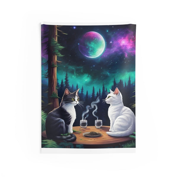 Whiskers Tea Time - Festival Wall Tapestries - 26 × 36 -