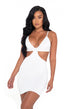 6043 - Cutout Sculpted Mini Dress - Small / White