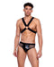 6517 - Vinyl & Fishnet Briefs Small / Black