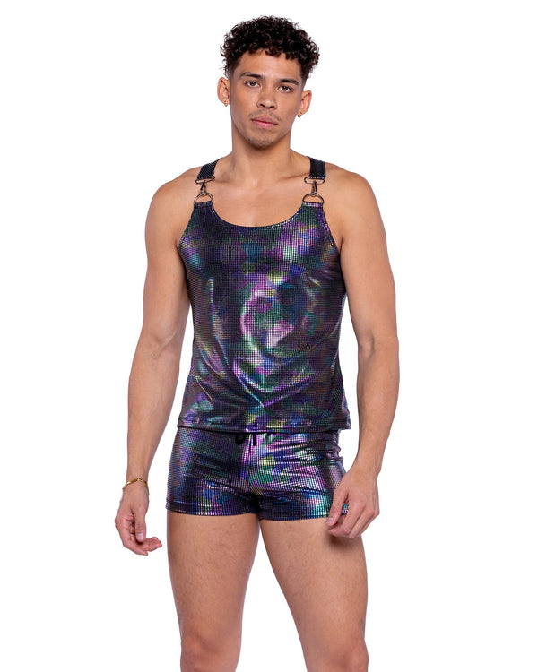 6529 - Rainbow Shimmer Camouflage Tank Top Small