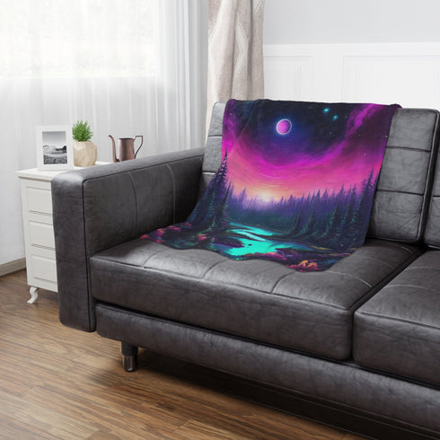 Another Planet Awaits - Rave Minky Blanket - Home Decor