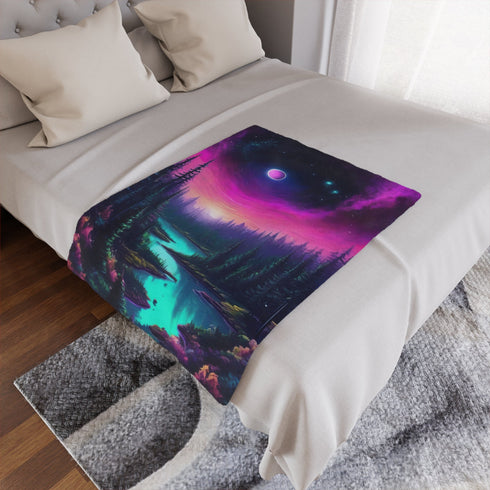 Another Planet Awaits - Rave Minky Blanket - Home Decor