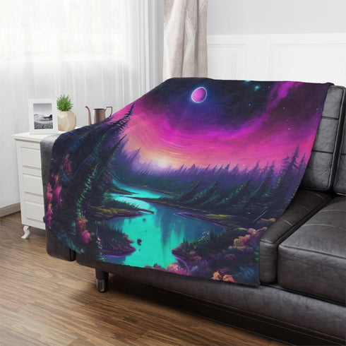 Another Planet Awaits - Rave Minky Blanket - Home Decor