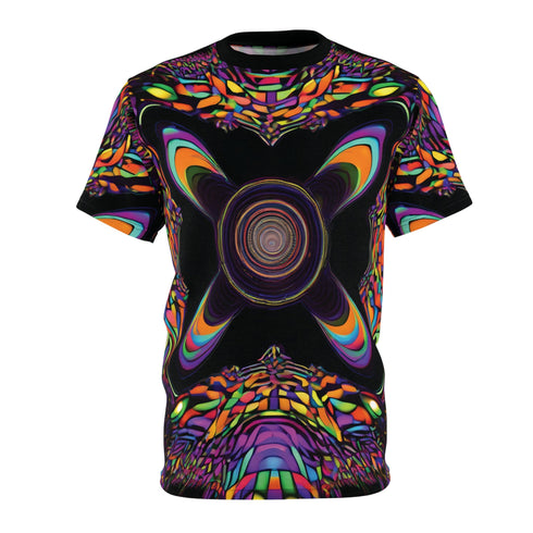 Bass Pod Portal - Mens Rave Tshirt (AOP) - Black stitching /