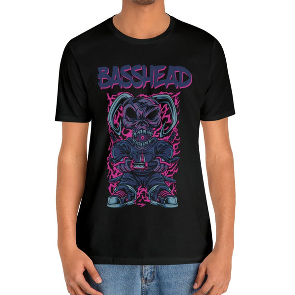 Basshead Ninja Bunny EDM - Mens Tshirt Hallowenn - Black / M