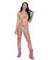 Body & Leg Straps with Ring Detail - One Size / Pink