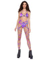 Body & Leg Straps with Ring Detail - One Size / Purple/Multi