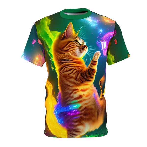Cat Paint Party - Mens Tshirt (AOP) - Black stitching / 4