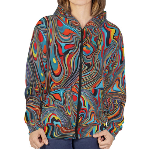 Colorful Swirl - Zip Hoodie (AOP) - S - All Over Prints