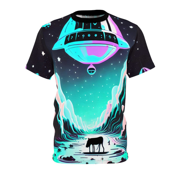 Don’t leave cows at raves - Mens Tshirt (AOP) - Black