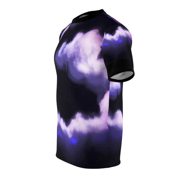 Dreamy Glowing Cloudscape Mens Tshirt - Black stitching / 6