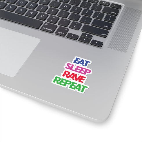 Eat Sleep Rave Repeat - Kiss-Cut Stickers - Paper products