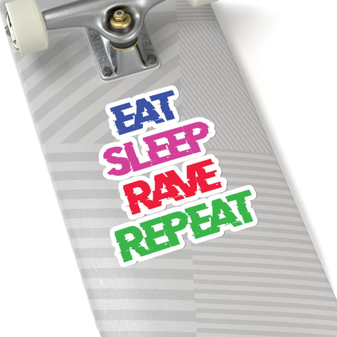 Eat Sleep Rave Repeat - Kiss-Cut Stickers - Paper products