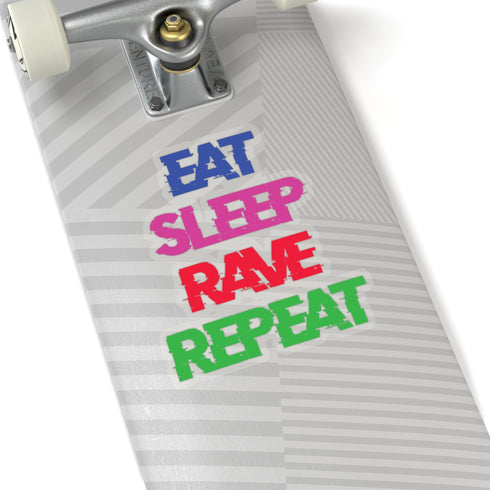 Eat Sleep Rave Repeat - Kiss-Cut Stickers - Paper products