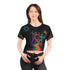 Galaxy Vibe Crop Tee - PLUR Astronaut Design for Festival &