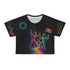 Galaxy Vibe Crop Tee - PLUR Astronaut Design for Festival &