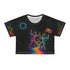 Galaxy Vibe Crop Tee - PLUR Astronaut Design for Festival &