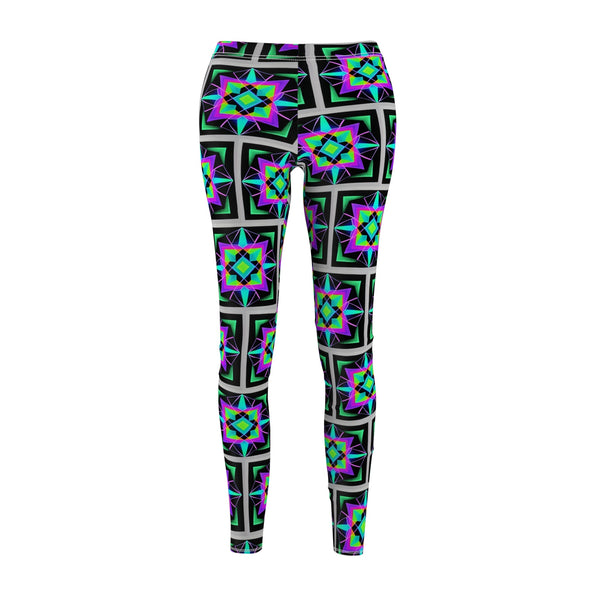 Geometry Crazed - Casual Leggings (AOP) - XS / White