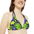 Green Leaf - Strappy Triangle Bikini Top (AOP) - All Over