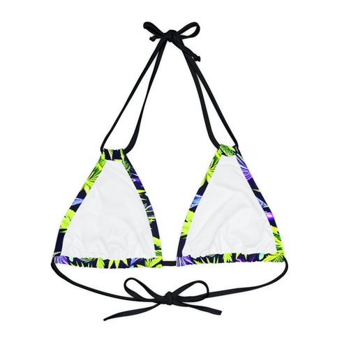 Green Leaf - Strappy Triangle Bikini Top (AOP) - All Over