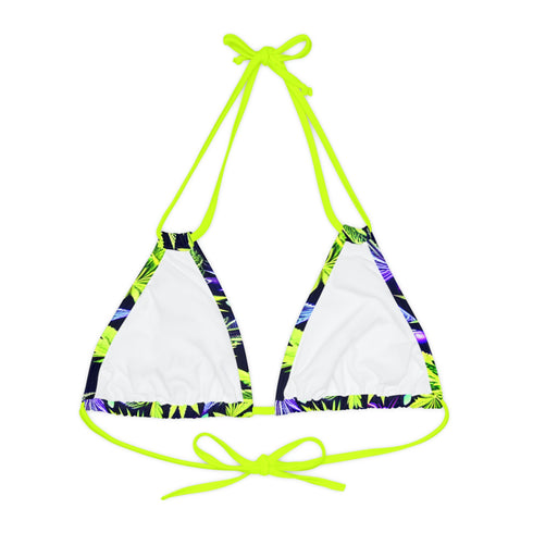 Green Leaf - Strappy Triangle Bikini Top (AOP) - All Over